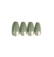 24 pieces MATCHA PRESS-ON NAILS FAKE NAILS Style:classy Shape:oval Finish:glossy Length:medium Occasion:holiday nails