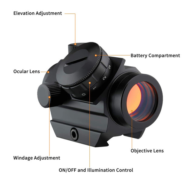 1X25Mm Red Dot Sight 2 Moa Compact Red Dot Scope Reflex Sight Mini Richtkijker Met 1 inch Riser Mount