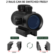 1x40 Red Dot Sight Scope Tactical Rifle scope Green Red Dot Collimator Dot Met 11mm/20mm Rail Mount Airsoft Air Jacht