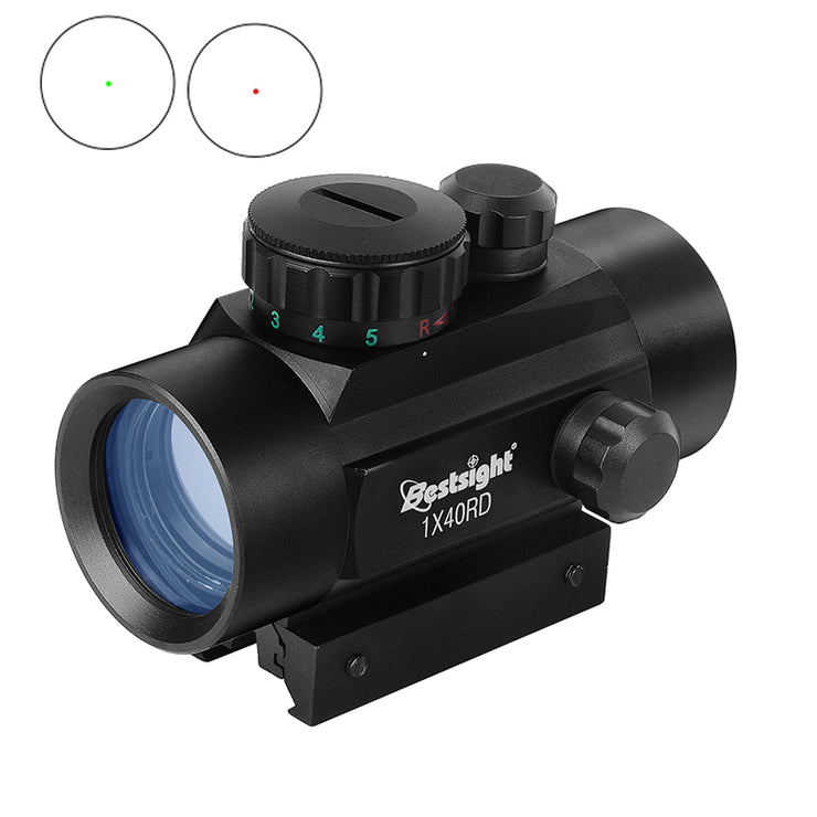 1x40 Red Dot Sight Scope Tactical Rifle scope Green Red Dot Collimator Dot Met 11mm/20mm Rail Mount Airsoft Air Jacht