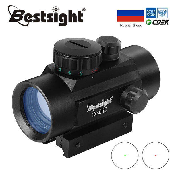 1x40 Red Dot Sight Scope Tactical Rifle scope Green Red Dot Collimator Dot Met 11mm/20mm Rail Mount Airsoft Air Jacht