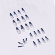 24 pieces grey ombre PRESS-ON NAILS FAKE NAILS Style:ombre Shape:coffin Finish: matte Length: extra long Occasion: holiday nails