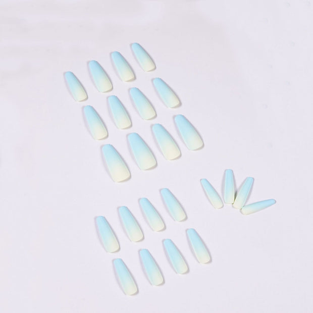 24 pieces rainbow ombre PRESS-ON NAILS FAKE NAILS Style:rainbow Shape:coffin Finish: matte Length: extra long Occasion: holiday nails