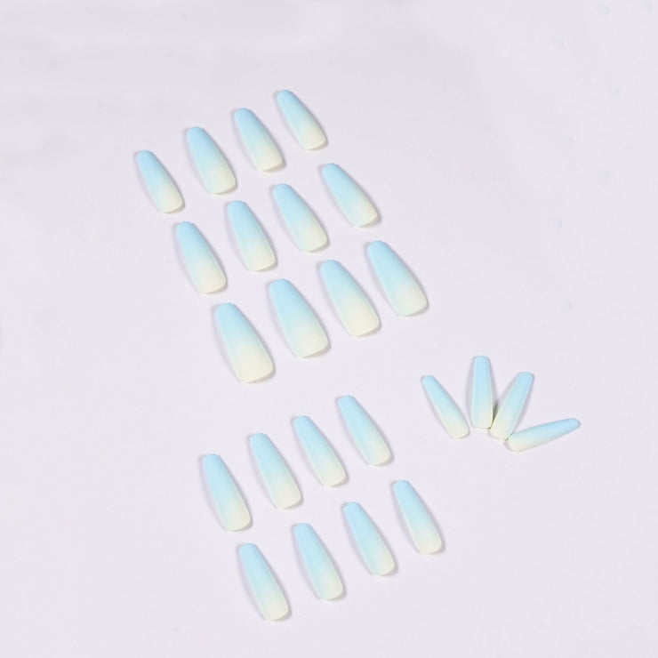 24 pieces rainbow ombre PRESS-ON NAILS FAKE NAILS Style:rainbow Shape:coffin Finish: matte Length: extra long Occasion: holiday nails