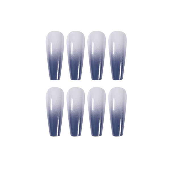 24 pieces grey ombre PRESS-ON NAILS FAKE NAILS Style:ombre Shape:coffin Finish: matte Length: extra long Occasion: holiday nails