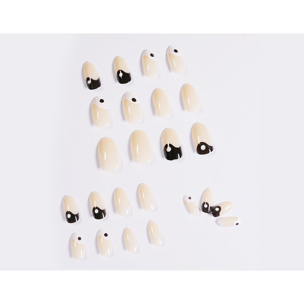 24 pieces TAI CHI PRESS-ON NAILS FAKE NAILS Style:classy Shape:almond Finish:glossy Length:medium Occasion:regular nails