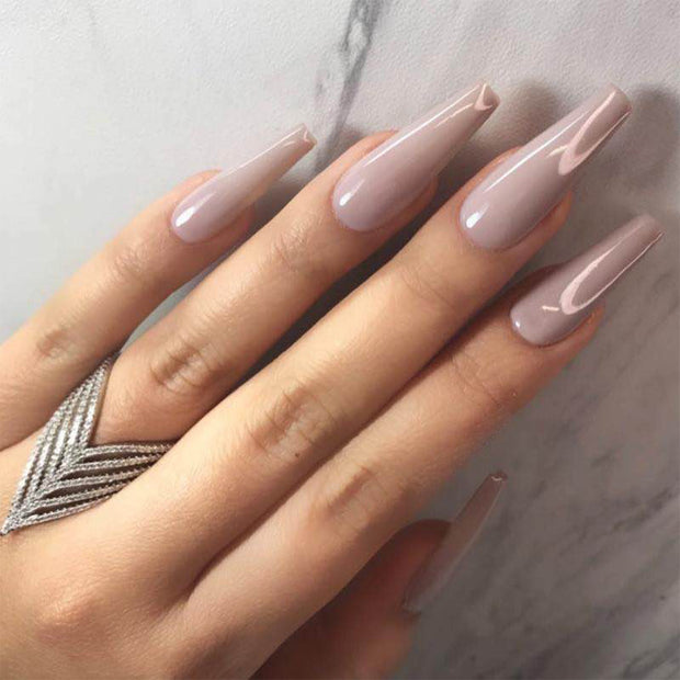 24 pieces solid PRESS-ON NAILS FAKE NAILS Style:solid Shape:coffin Finish:glossy Length:long Occasion:holiday nails