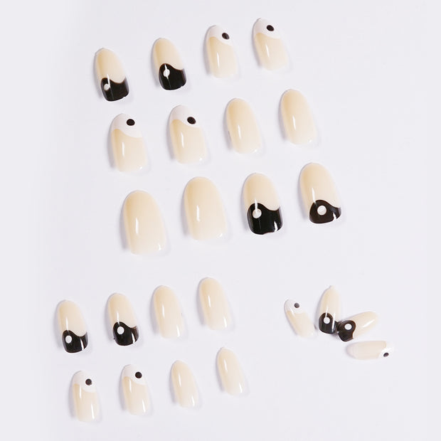 24 pieces TAI CHI PRESS-ON NAILS FAKE NAILS Style:classy Shape:almond Finish:glossy Length:medium Occasion:regular nails