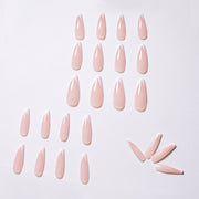 24 pieces White fingertips PRESS-ON NAILS FAKE NAILS Style:French Shape:coffin Finish:glossy Length:long Occasion:holiday nails