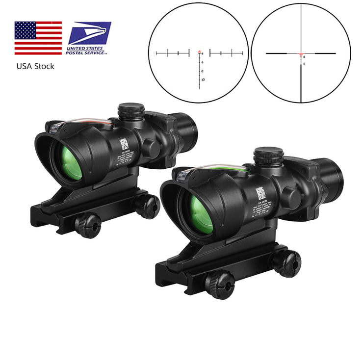 Acog 4X32 Real Fiber Optics Red Dot Verlichte Chevron Glas Geëtst Richtkruis Tactical Optical Sight Jacht Airsoft Gun Scope