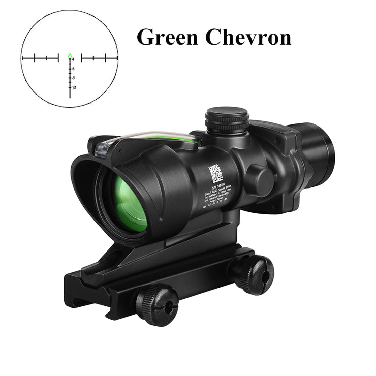 Acog 4X32 Real Fiber Optics Red Dot Verlichte Chevron Glas Geëtst Richtkruis Tactical Optical Sight Jacht Airsoft Gun Scope