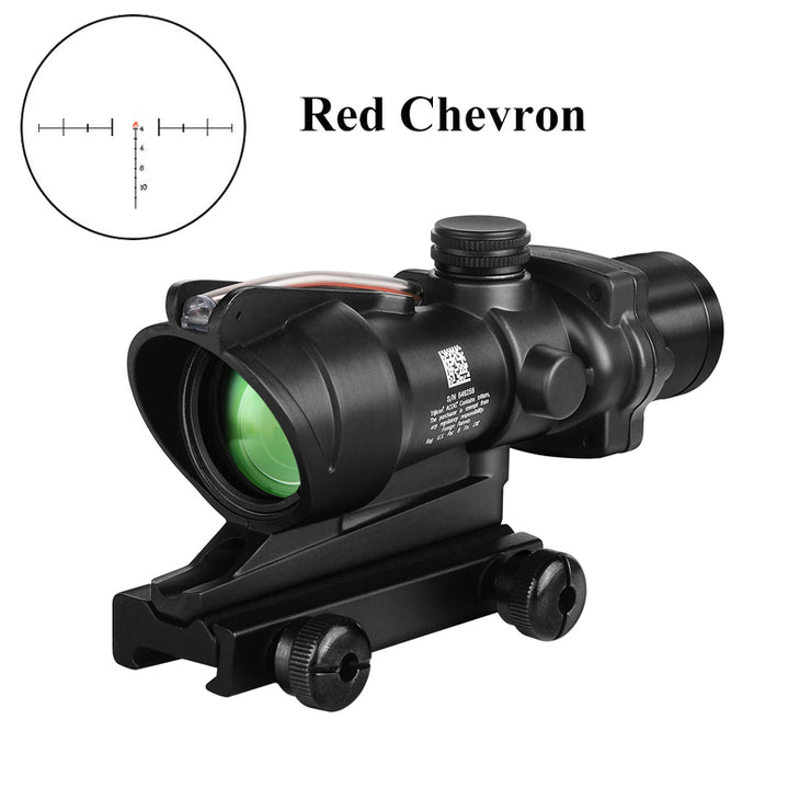 Acog 4X32 Real Fiber Optics Red Dot Verlichte Chevron Glas Geëtst Richtkruis Tactical Optical Sight Jacht Airsoft Gun Scope