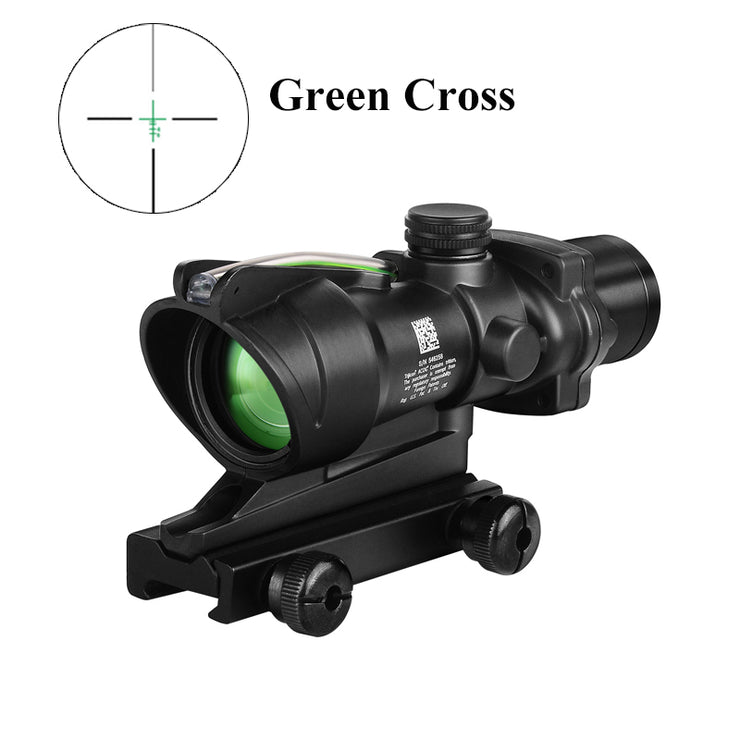 Acog 4X32 Real Fiber Optics Red Dot Verlichte Chevron Glas Geëtst Richtkruis Tactical Optical Sight Jacht Airsoft Gun Scope