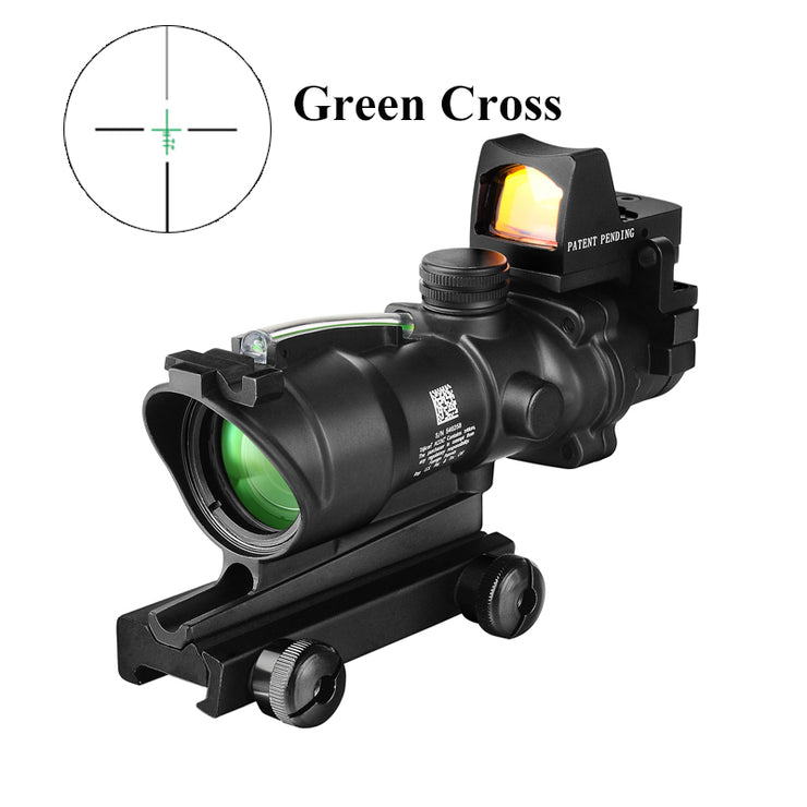 Acog 4X32 Real Fiber Optics Red Dot Verlichte Chevron Glas Geëtst Richtkruis Tactical Optical Sight Jacht Airsoft Gun Scope