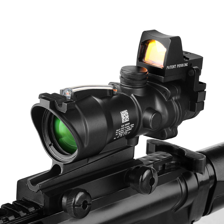 Acog 4X32 Real Fiber Optics Red Dot Verlichte Chevron Glas Geëtst Richtkruis Tactical Optical Sight Jacht Airsoft Gun Scope