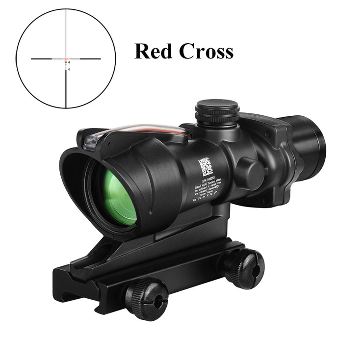 Acog 4X32 Real Fiber Optics Red Dot Verlichte Chevron Glas Geëtst Richtkruis Tactical Optical Sight Jacht Airsoft Gun Scope