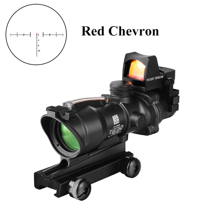 Acog 4X32 Real Fiber Optics Red Dot Verlichte Chevron Glas Geëtst Richtkruis Tactical Optical Sight Jacht Airsoft Gun Scope