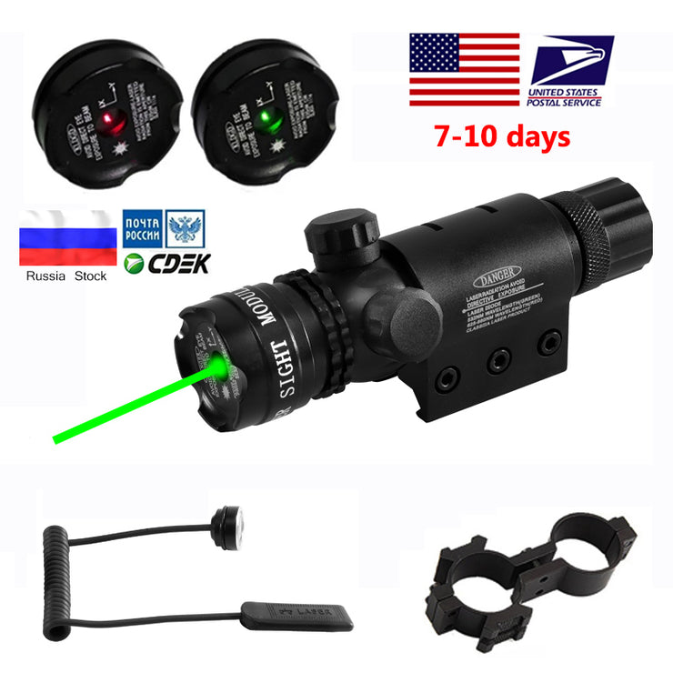 Jacht Tactische Red/Green Dot Laser Sight Verstelbare Schakelaar 532nm Mount Laser Pointer Rifle Gun Scope Met Point Lazer