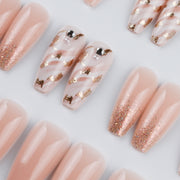 30 pieces Waves Flashing PRESS-ON NAILS FAKE NAILS Style:swirl Shape:coffin Finish:glitter Length:long Occasion:wedding nails