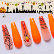 30 pieces CHRISTMAS HALLOWEEN PRESS-ON NAILS FAKE NAILS Style:rainbow Shape:coffin Finish:glossy Length:long Occasion:Christmas halloween nails