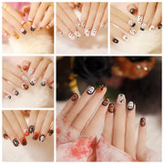 24 pieces HALLOWEEN PRESS-ON NAILS FAKE NAILS Style:rainbow Shape:round oval Finish:glossy Length: short Occasion: Halloween nails