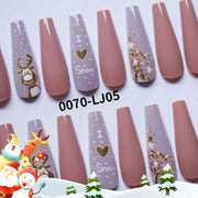 30 pieces CHRISTMAS HALLOWEEN PRESS-ON NAILS FAKE NAILS Style:rainbow Shape:coffin Finish:glossy Length:long Occasion:Christmas halloween nails