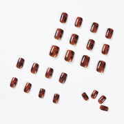 24 pieces Amber Leopard PRESS-ON NAILS FAKE NAILS Style:classy Shape:oval Finish:glossy Length:medium Occasion: Regular nails