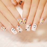 24 pieces HALLOWEEN PRESS-ON NAILS FAKE NAILS Style:rainbow Shape:round oval Finish:glossy Length: short Occasion: Halloween nails