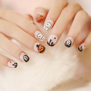 24 pieces HALLOWEEN PRESS-ON NAILS FAKE NAILS Style:rainbow Shape:round oval Finish:glossy Length: short Occasion: Halloween nails