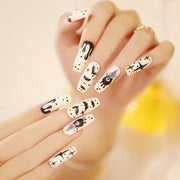 24 pieces HALLOWEEN PRESS-ON NAILS FAKE NAILS Style:rainbow Shape:coffin stiletto  Finish:glossy  Length:long Occasion: Halloween nails