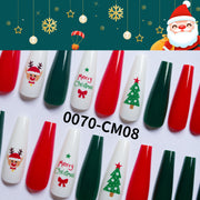 30 pieces CHRISTMAS HALLOWEEN PRESS-ON NAILS FAKE NAILS Style:rainbow Shape:coffin Finish:glossy Length:long Occasion:Christmas halloween nails