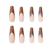 24 pieces Leopard butterfly PRESS-ON NAILS FAKE NAILS Style:rainbow Shape:coffin Finish: matte Length: extra long Occasion: holiday nails