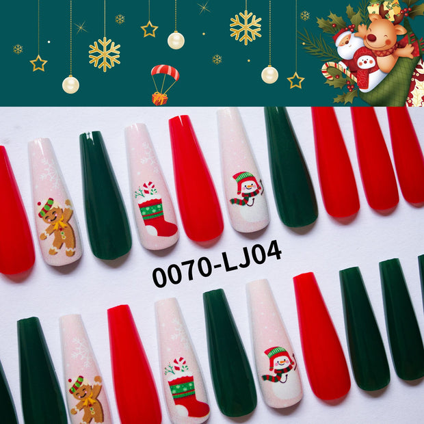 30 pieces CHRISTMAS HALLOWEEN PRESS-ON NAILS FAKE NAILS Style:rainbow Shape:coffin Finish:glossy Length:long Occasion:Christmas halloween nails