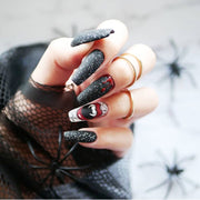 24 pieces HALLOWEEN PRESS-ON NAILS FAKE NAILS Style:rainbow Shape:coffin stiletto  Finish:glossy  Length:long Occasion: Halloween nails