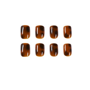 24 pieces Amber Leopard PRESS-ON NAILS FAKE NAILS Style:classy Shape:oval Finish:glossy Length:medium Occasion: Regular nails