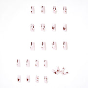 24 pieces MILK COFFEE PRESS-ON NAILS FAKE NAILS Style:classy Shape:coffin Finish:glossy Length:long Occasion:holiday nails