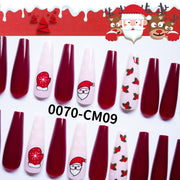 30 pieces CHRISTMAS HALLOWEEN PRESS-ON NAILS FAKE NAILS Style:rainbow Shape:coffin Finish:glossy Length:long Occasion:Christmas halloween nails