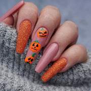 24 pieces HALLOWEEN PRESS-ON NAILS FAKE NAILS Style:rainbow Shape:coffin stiletto  Finish:glossy  Length:long Occasion: Halloween nails