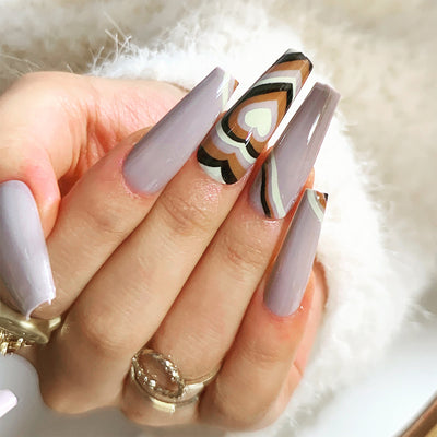 24 pieces MULTI-LOVE PRESS-ON NAILS FAKE NAILS Style:classy Shape:coffin Finish:glossy Length:medium Occasion:holiday nails