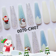 30 pieces CHRISTMAS HALLOWEEN PRESS-ON NAILS FAKE NAILS Style:rainbow Shape:coffin Finish:glossy Length:long Occasion:Christmas halloween nails