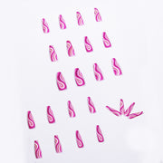 24 pieces Pink Waves PRESS-ON NAILS FAKE NAILS Style:swirl Shape:coffin Finish: matte Length: extra long Occasion: holiday nails