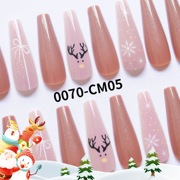 30 pieces CHRISTMAS HALLOWEEN PRESS-ON NAILS FAKE NAILS Style:rainbow Shape:coffin Finish:glossy Length:long Occasion:Christmas halloween nails