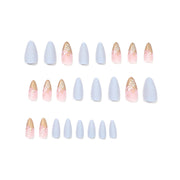 24 pieces  Fingertip Leaves NAILS FAKE NAILS Style:classy Shape:almond Finish:matte Length:medium Occasion:holiday nails