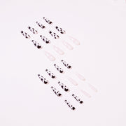 24 pieces DAIRY COWS PRESS-ON NAILS FAKE NAILS Style:classy Shape:coffin Finish:glossy Length:long Occasion:holiday nails