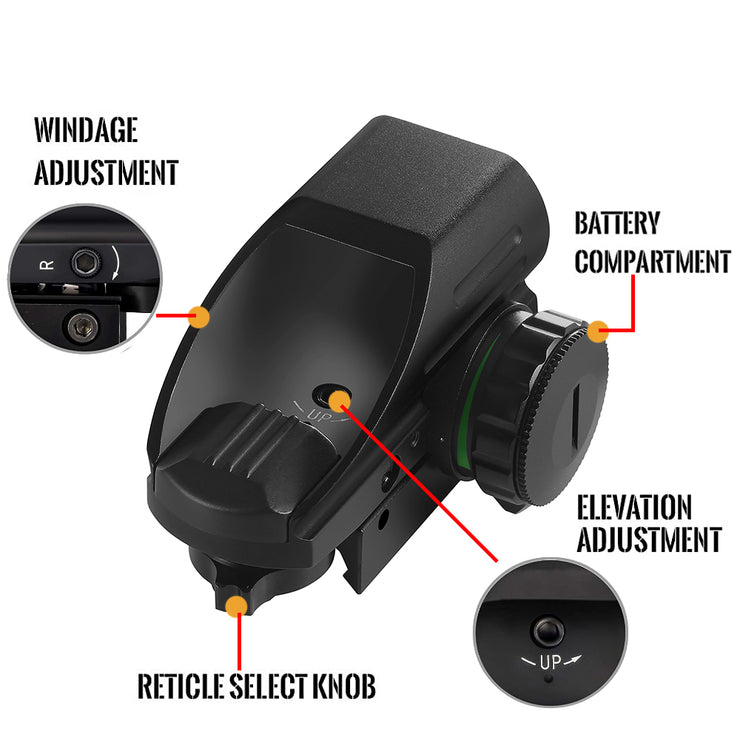 Tactical Reflex Sight Rood Groen Laser 4 Richtkruis Holografische Geprojecteerd Red Dot Sight Luchtdruk Scope Jacht 20Mm Rail Mount ak