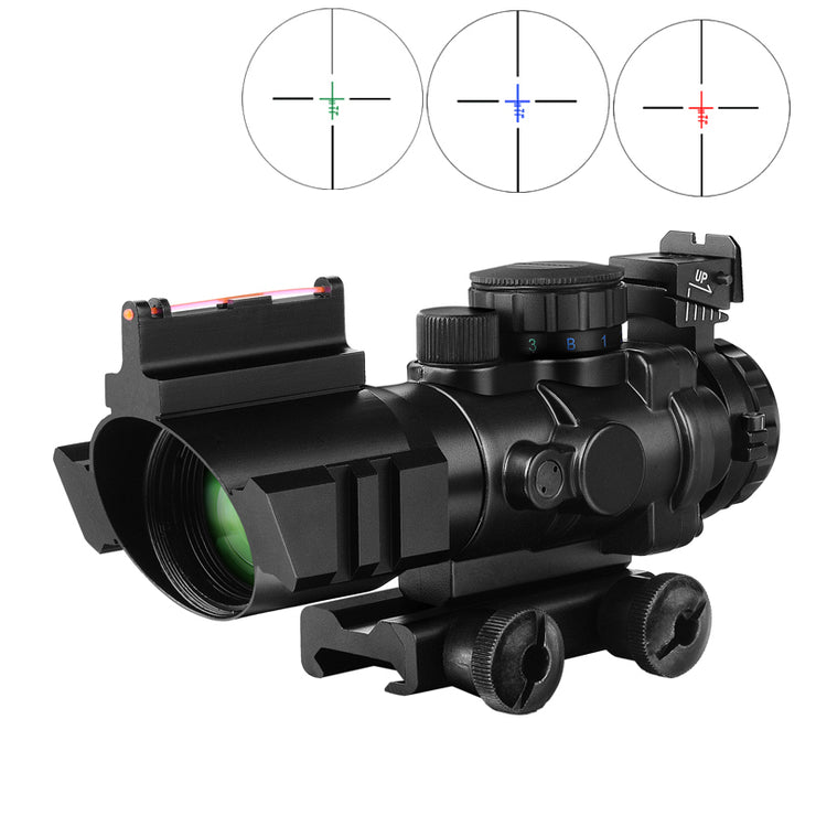 Tactische 4X32 Air Rifle Scope Rood Groen En Blauw W/ Tri-Verlichte Reticle Fiber Optics Sight Riflescope Voor airsoft Jacht